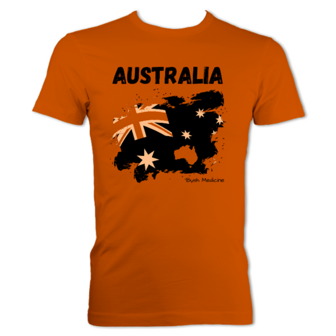 Australia Print Regular Fit T-Shirt on Orange