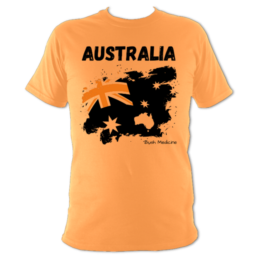 Australia Print Regular Fit T-Shirt on Tangerine