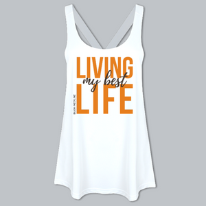 Living My Best Life Ladies Workout Vest - White