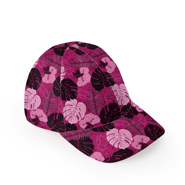 Baseball Cap - Magenta Hawaiian Print