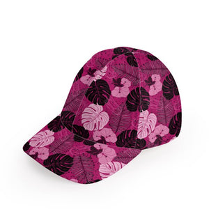 Baseball Cap - Magenta Hawaiian Print