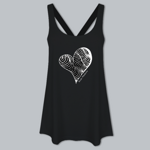 Snake Heart Ladies Workout Vest - Monochrome Black